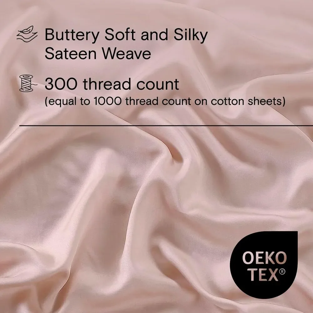 NWT Sijo AiryWeight Eucalyptus Sheet Set- 4pc - 2 Pillowcases 2 Sheets Blush F/Q